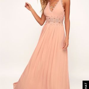 Lulus love blush pink lace dress